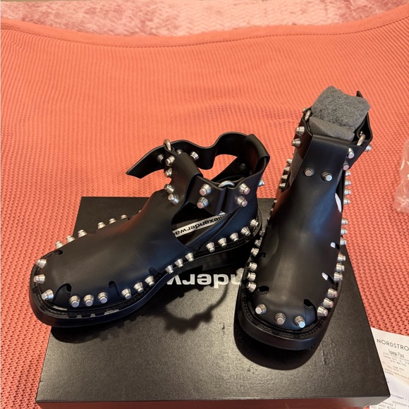 T by Alexander Wang Black Studded Flats